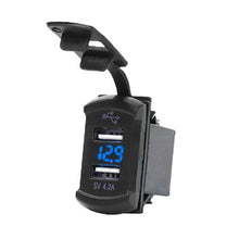 Load image into Gallery viewer, Rocker Switch USB with Voltage Voltmeter Blue/Red