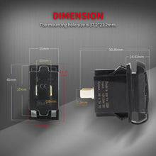 Load image into Gallery viewer, Rocker Switch USB with Voltage Voltmeter Blue/Red