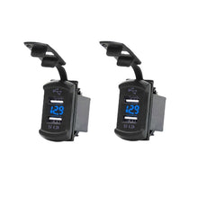 Load image into Gallery viewer, Rocker Switch USB with Voltage Voltmeter Blue/Red