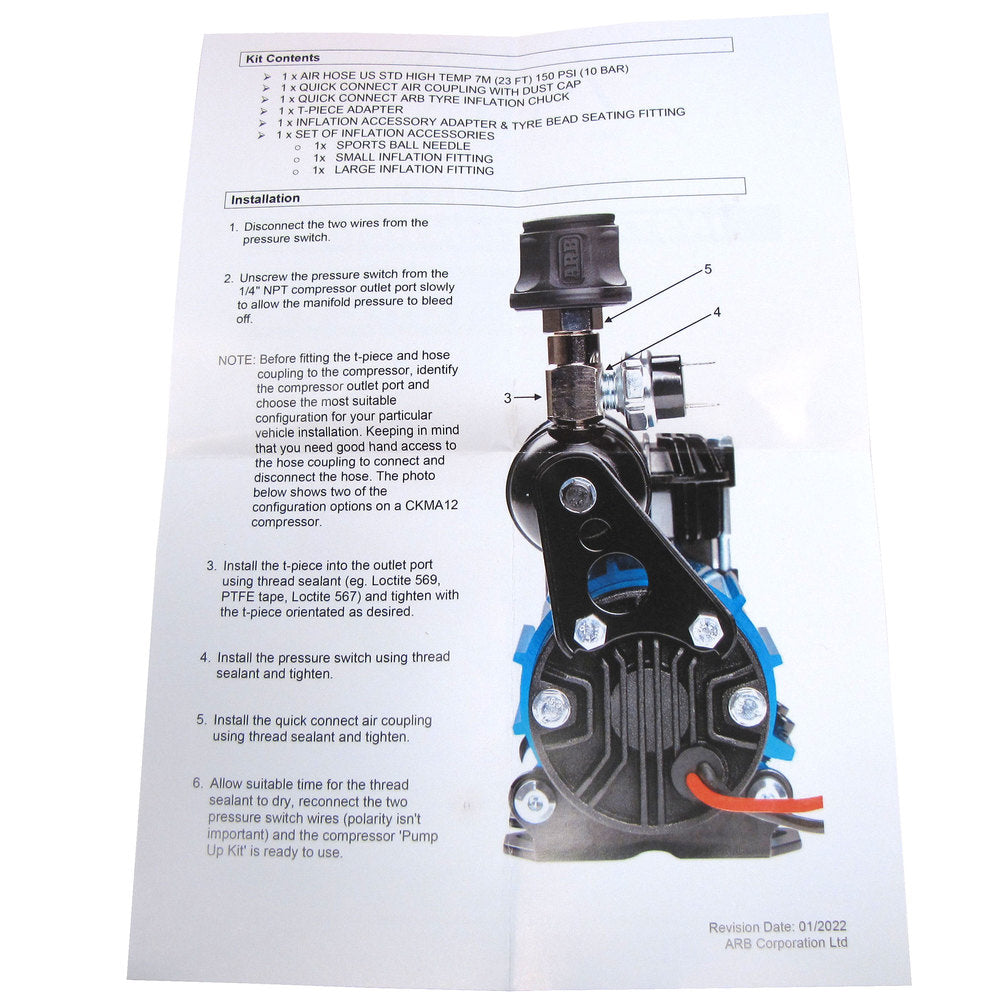 thumbnail image 2 of ARB Tyre Inflation Hose Kit For Air Compressors - Version 2 (171302) 2 of 6