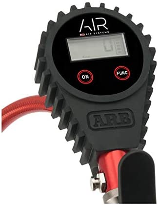 ARB ARB601 Digital Tire Pressure Gauge with Braided Hose and Chuck, Inflator and Deflator 25-75 PSI Readings