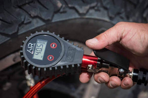 ARB ARB601 Digital Tire Pressure Gauge with Braided Hose and Chuck, Inflator and Deflator 25-75 PSI Readings