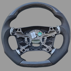 Pajero D-Shape Customised Real Carbon Fiber Sports Steering Wheel Alcantara Leather for Gen 4 Mitsubishi Pajero 2008 - 2021