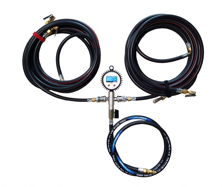 4-Tire Inflation & Deflation System with - Durable Black Rubber Hose