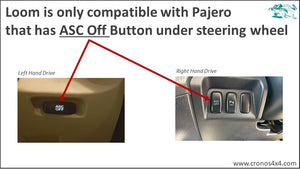 Mitsubishi Pajero Plug & Play Traction On/Off Switch Loom