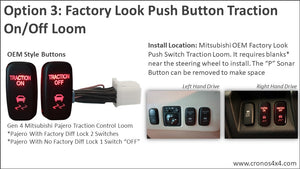 Mitsubishi Pajero Plug & Play Traction On/Off Switch Loom