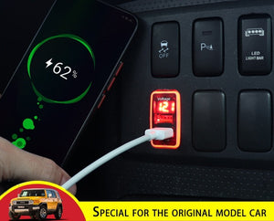 USB Charger Toyota FJ Criuser QC 3.0 Fast Charge Dual Charging Port Interior Accessories