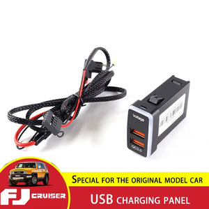 USB Charger Toyota FJ Criuser QC 3.0 Fast Charge Dual Charging Port Interior Accessories