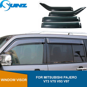 Window Visor For Mitsubishi Montero Pajero V73 V75 V93 V97 Wind Shields Sun Rain Deflector Guards Side Window Deflector