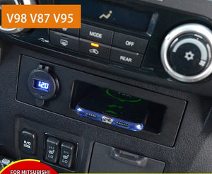 Wireless Charging Panel Wireless Charger for For Mitsubishi Pajero  V97 V93 V87 V98 V95 Pajero Car Phone USB Battery Charging Units