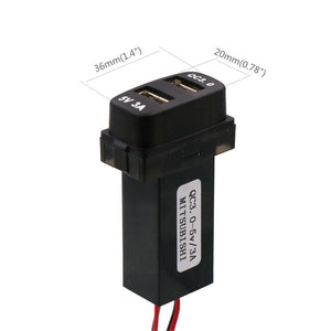 Pajero Quick Charger QC3.0 + 5V 3A USB Interface Socket. OEM Mitsubishi Size
