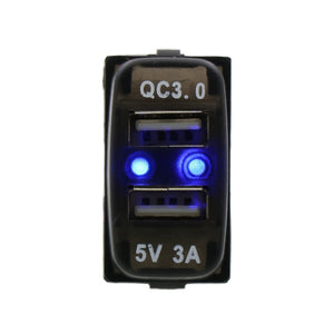 Pajero Quick Charger QC3.0 + 5V 3A USB Interface Socket. OEM Mitsubishi Size