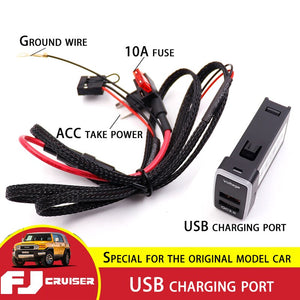 USB Charger Toyota FJ Criuser QC 3.0 Fast Charge Dual Charging Port Interior Accessories