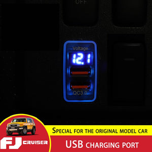 USB Charger Toyota FJ Criuser QC 3.0 Fast Charge Dual Charging Port Interior Accessories